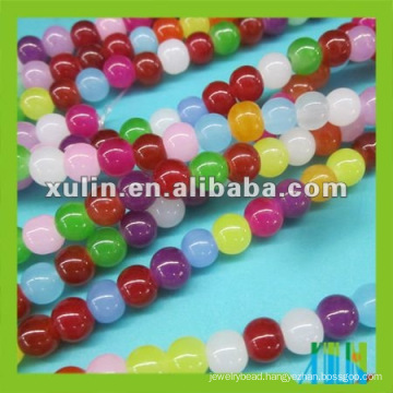 rainbow round glass beads